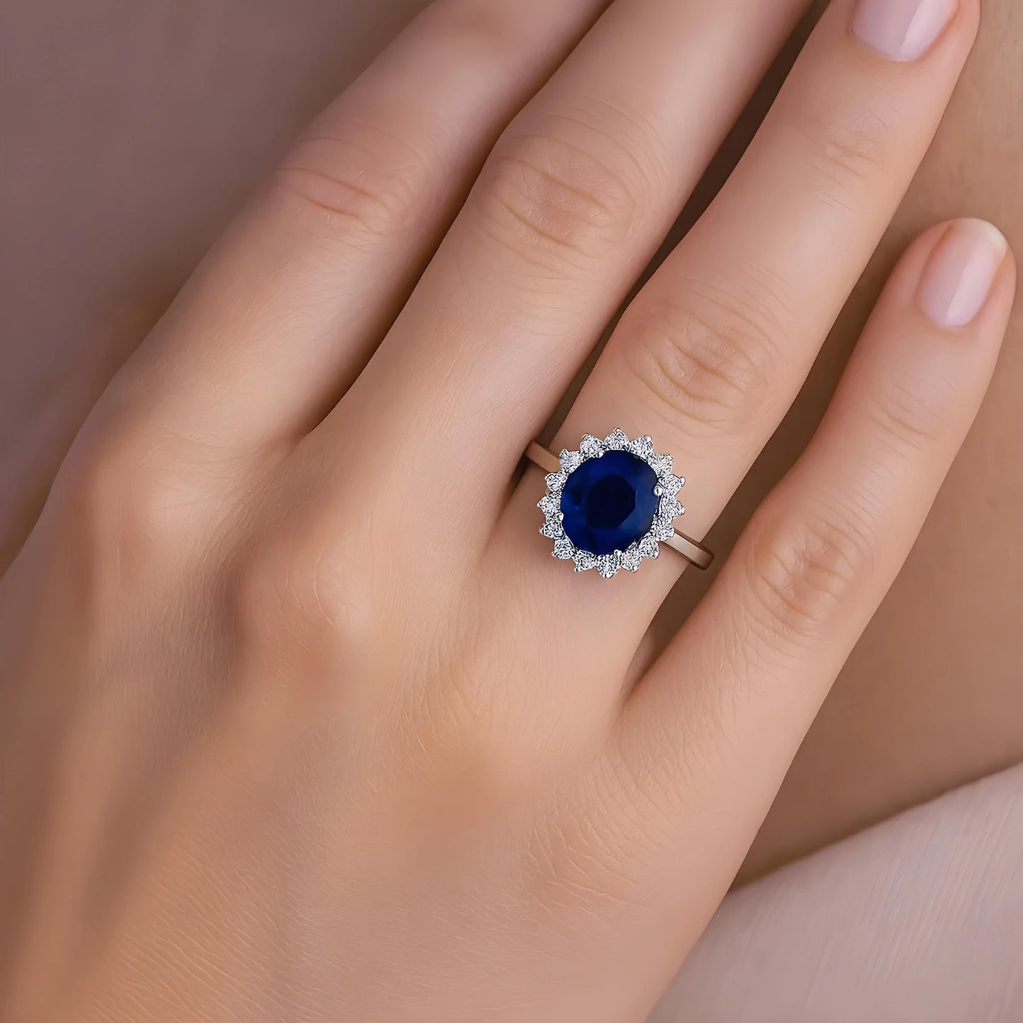 Natural Sapphire Silver Ring