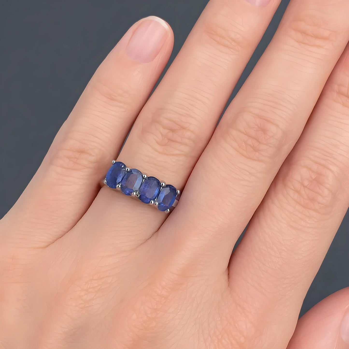 Natural Sapphire Silver Ring