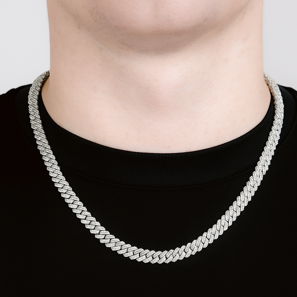 8mm Moissanite Cuban Link Chain