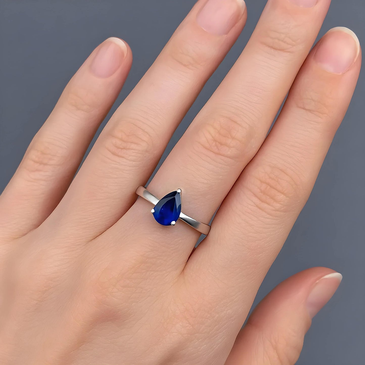 Sapphire silver ring