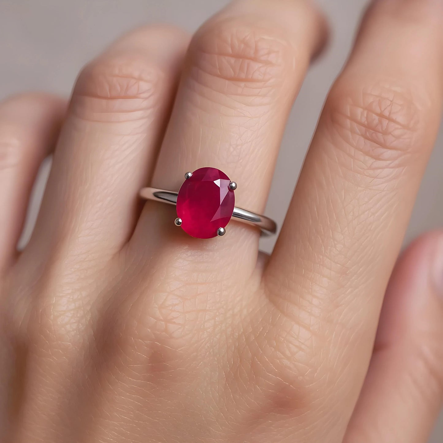 Natural Ruby Silver Ring