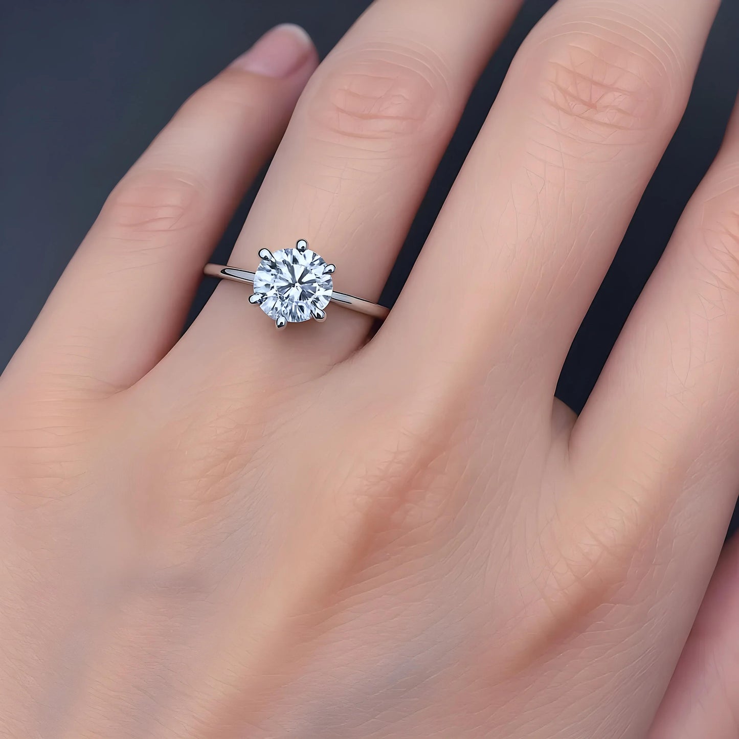 Simple Round Cut Cubic Zirconia Ring