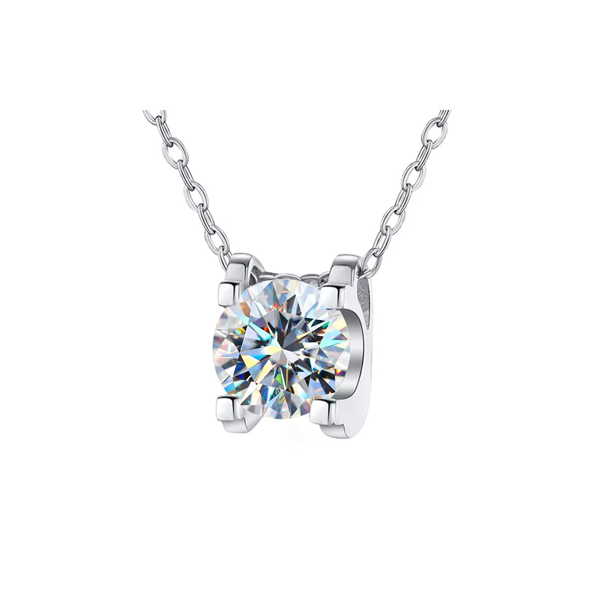 Unique Single 1ct Moissanite Diamond Pendant