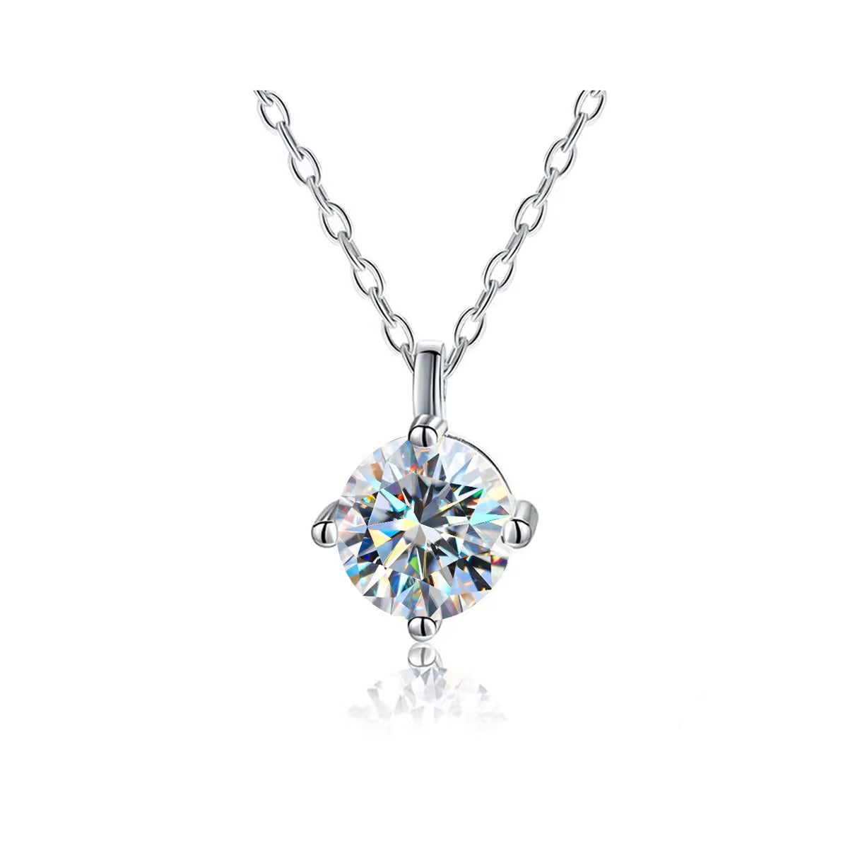 Single 1ct Moissanite Diamond Pendant