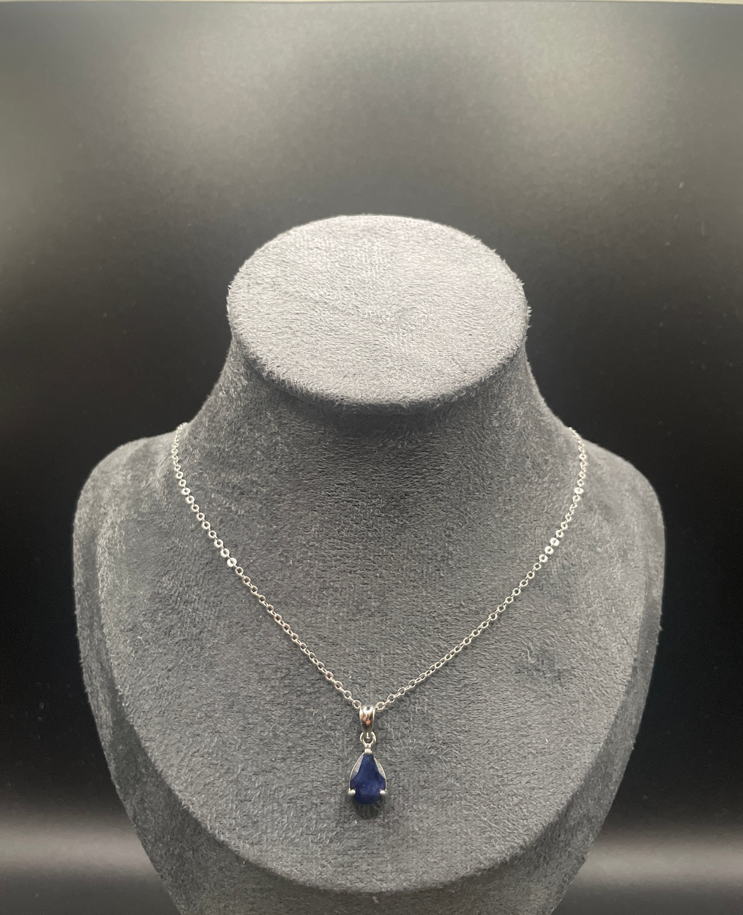 Natural Sapphire Teardrop Pendant
