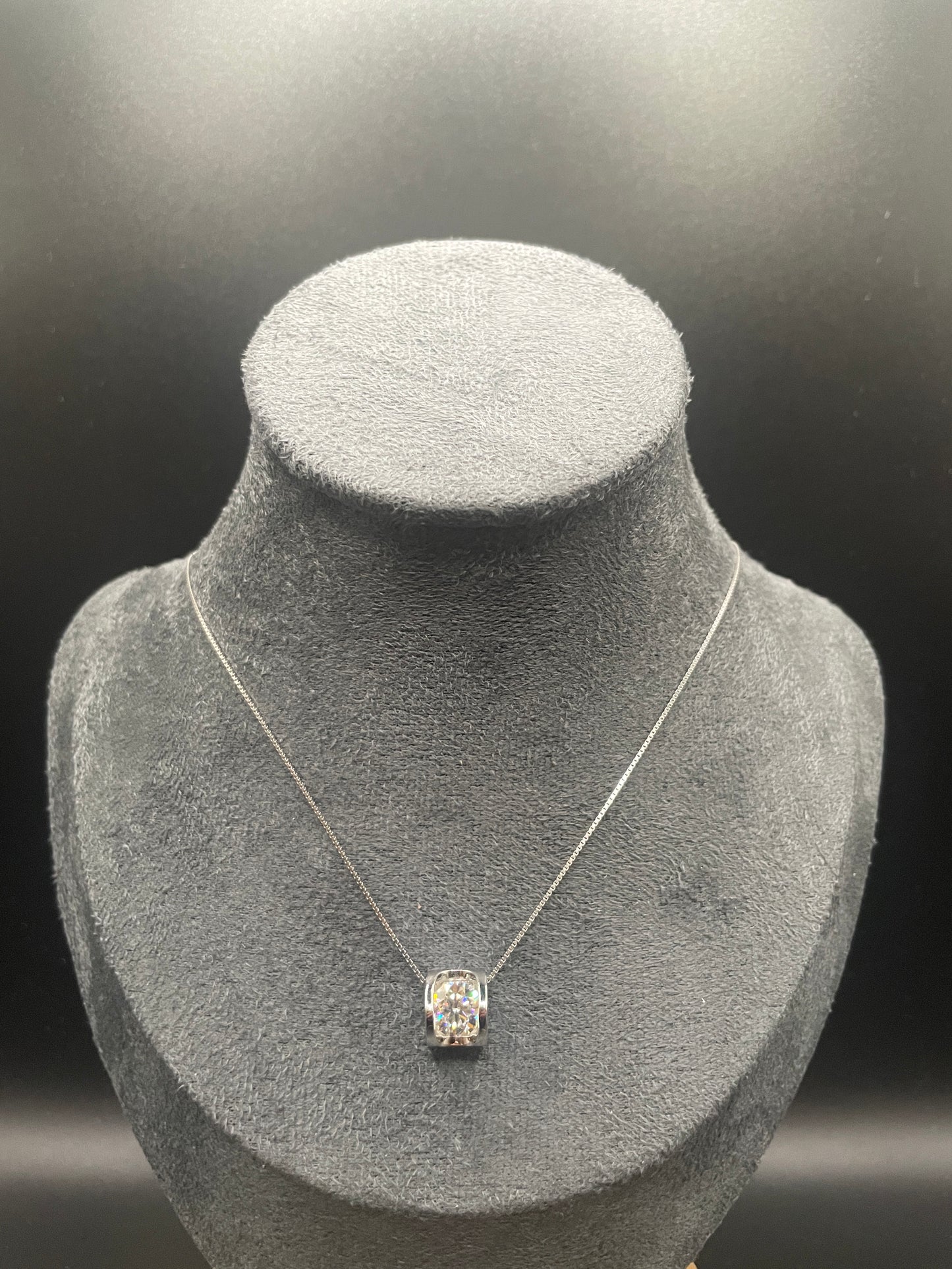 1ct Moissanite Diamond silver framed Pendant