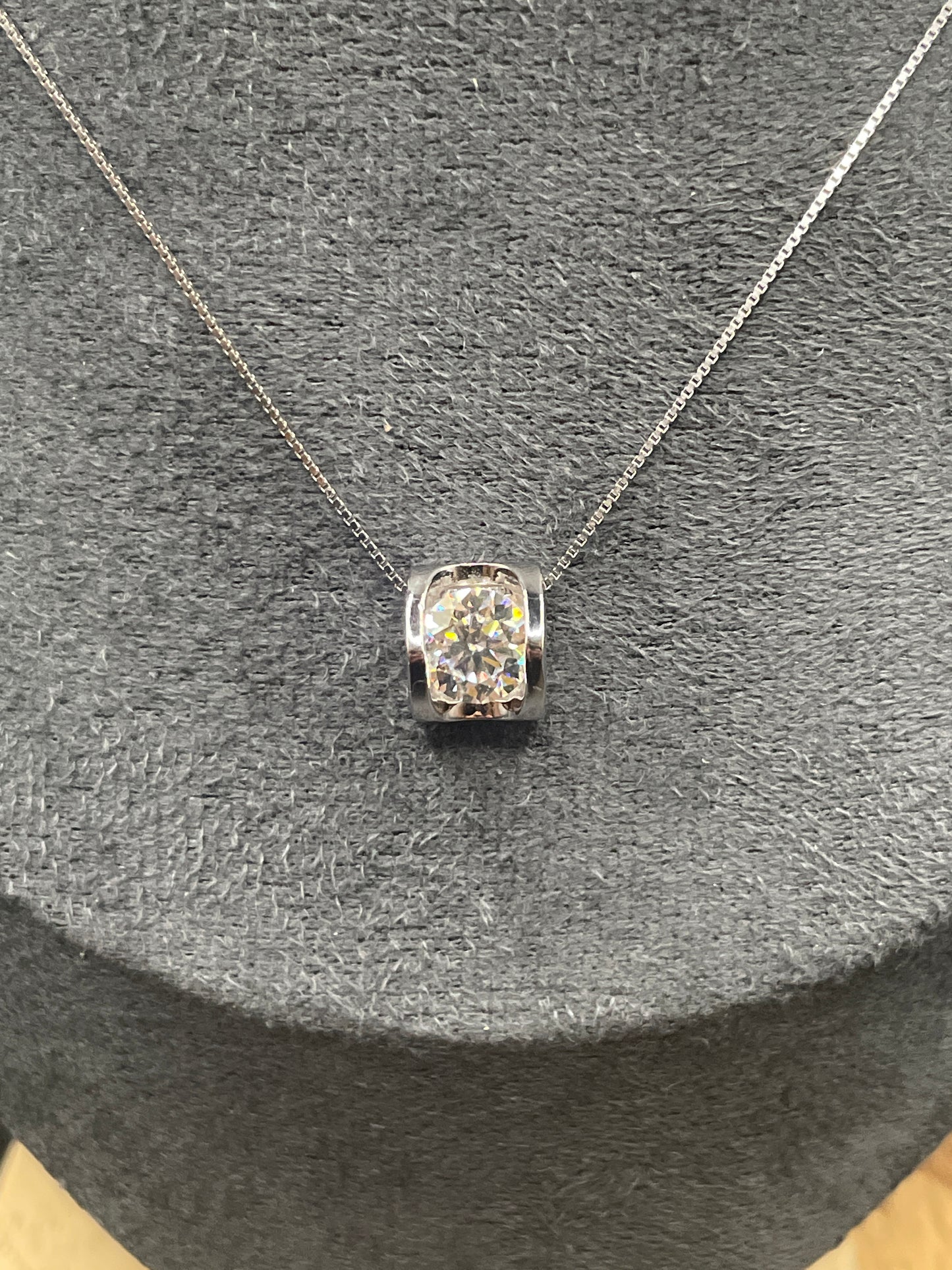 1ct Moissanite Diamond silver framed Pendant