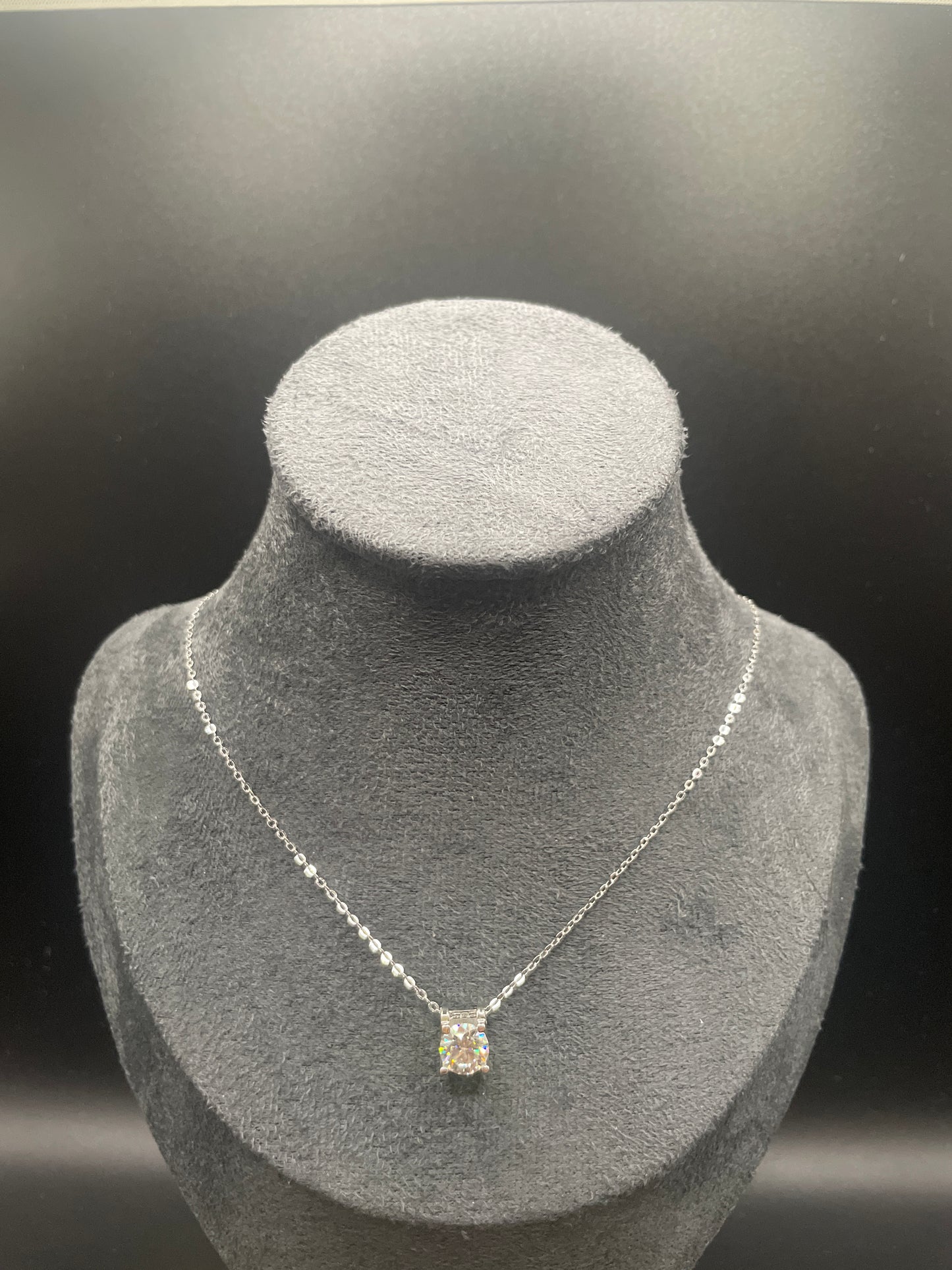 Unique Single 1ct Moissanite Diamond Pendant