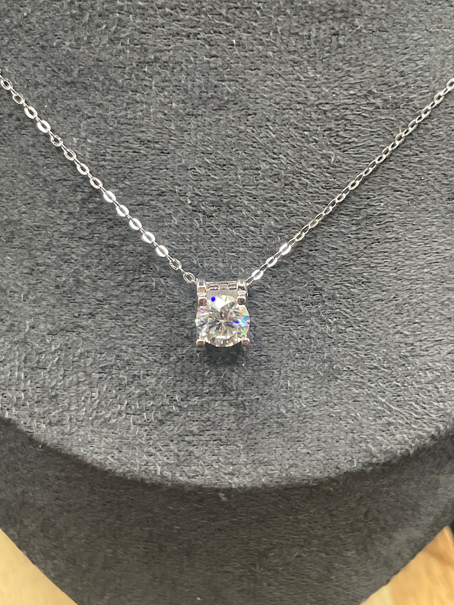 Unique Single 1ct Moissanite Diamond Pendant