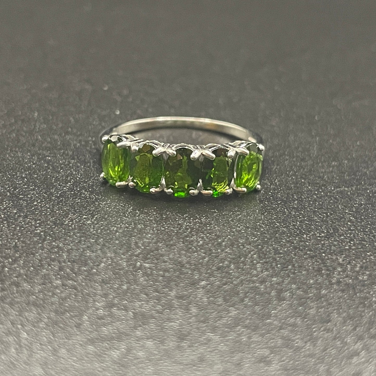 Natural Diopside Silver Ring