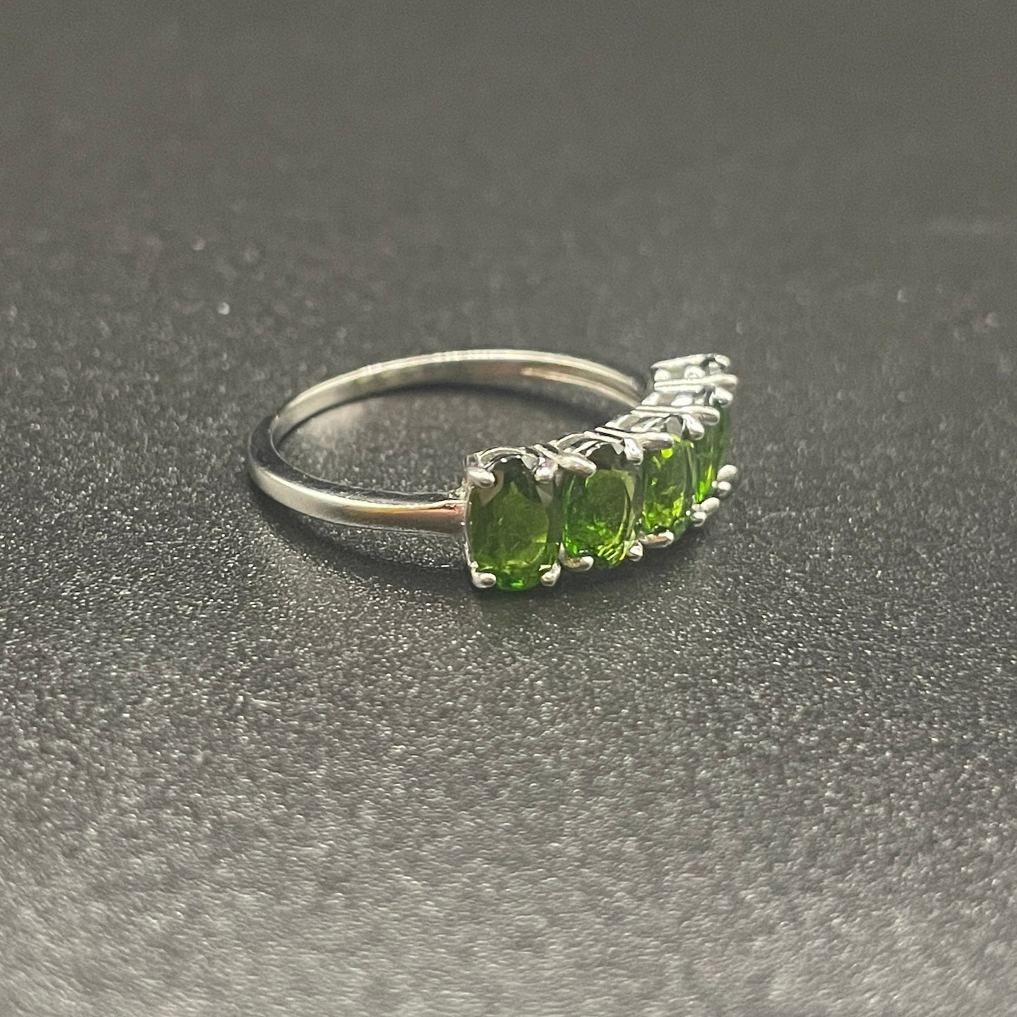 Natural Diopside Silver Ring