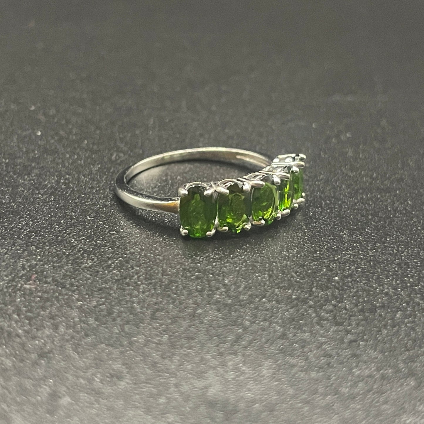 Natural Diopside Silver Ring