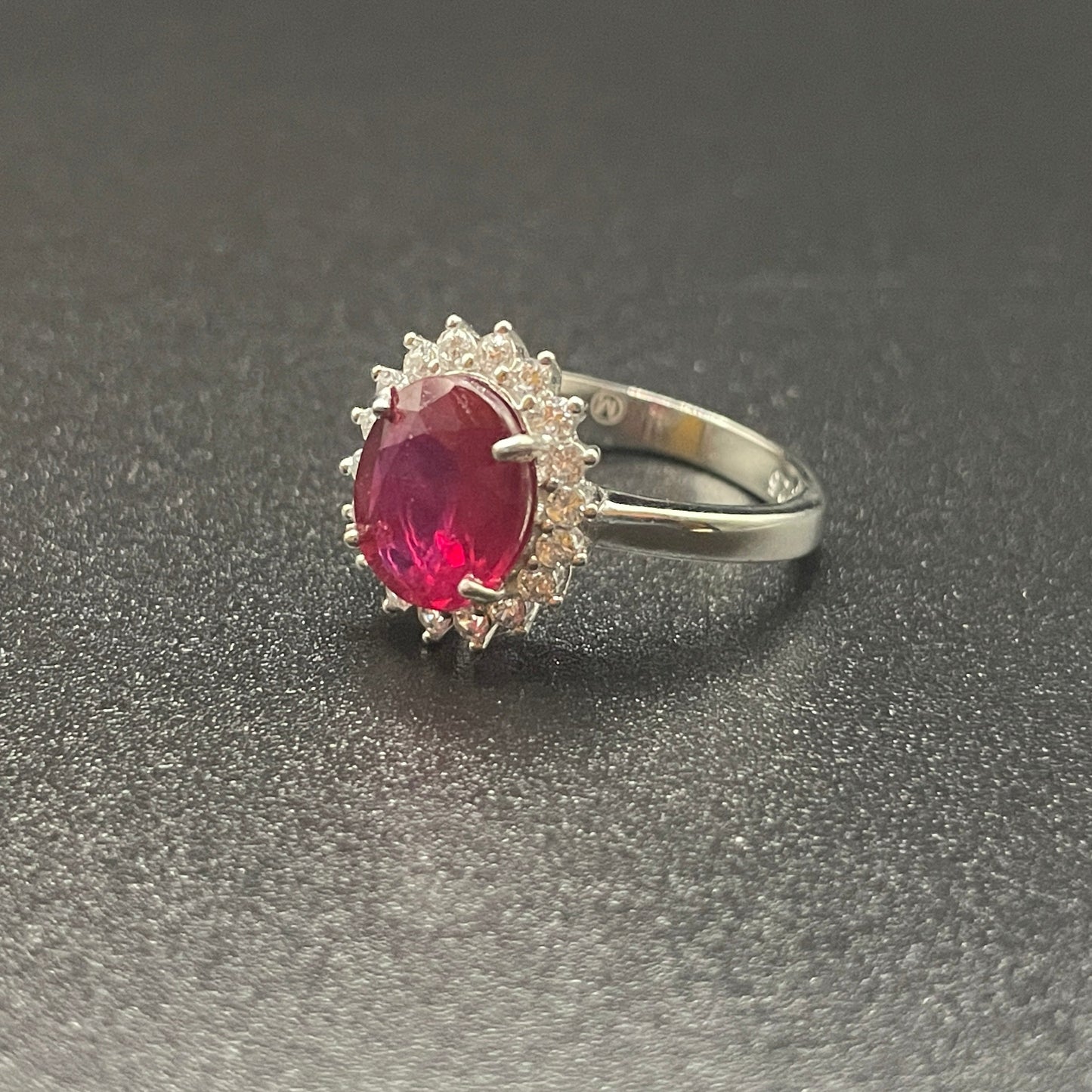 Natural Ruby Silver Ring