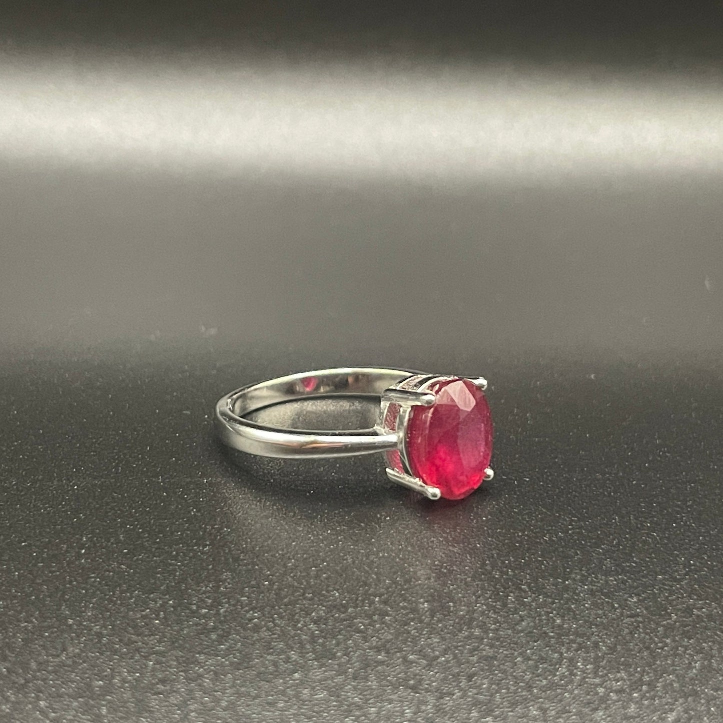 Natural Ruby Silver Ring