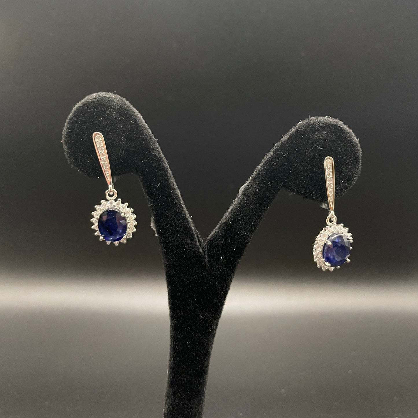 Natural Sapphire Earring Silver