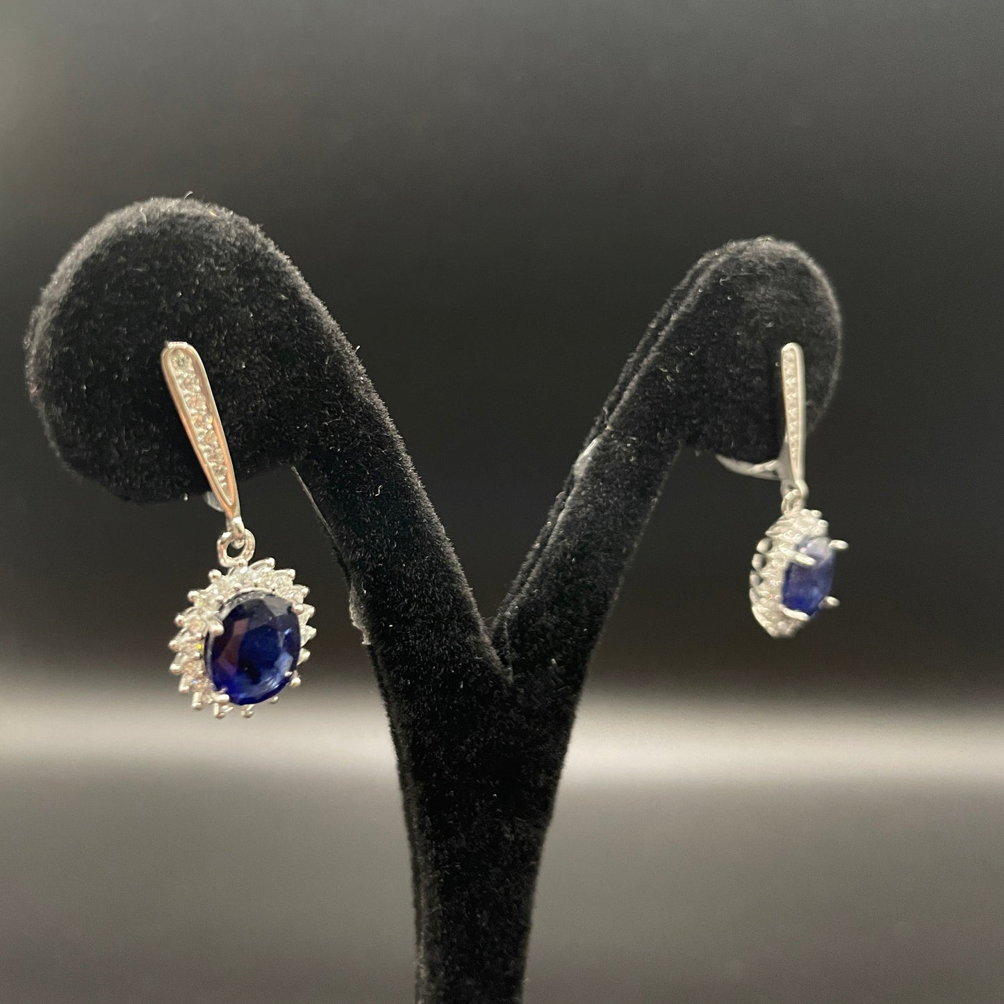 Natural Sapphire Earring Silver