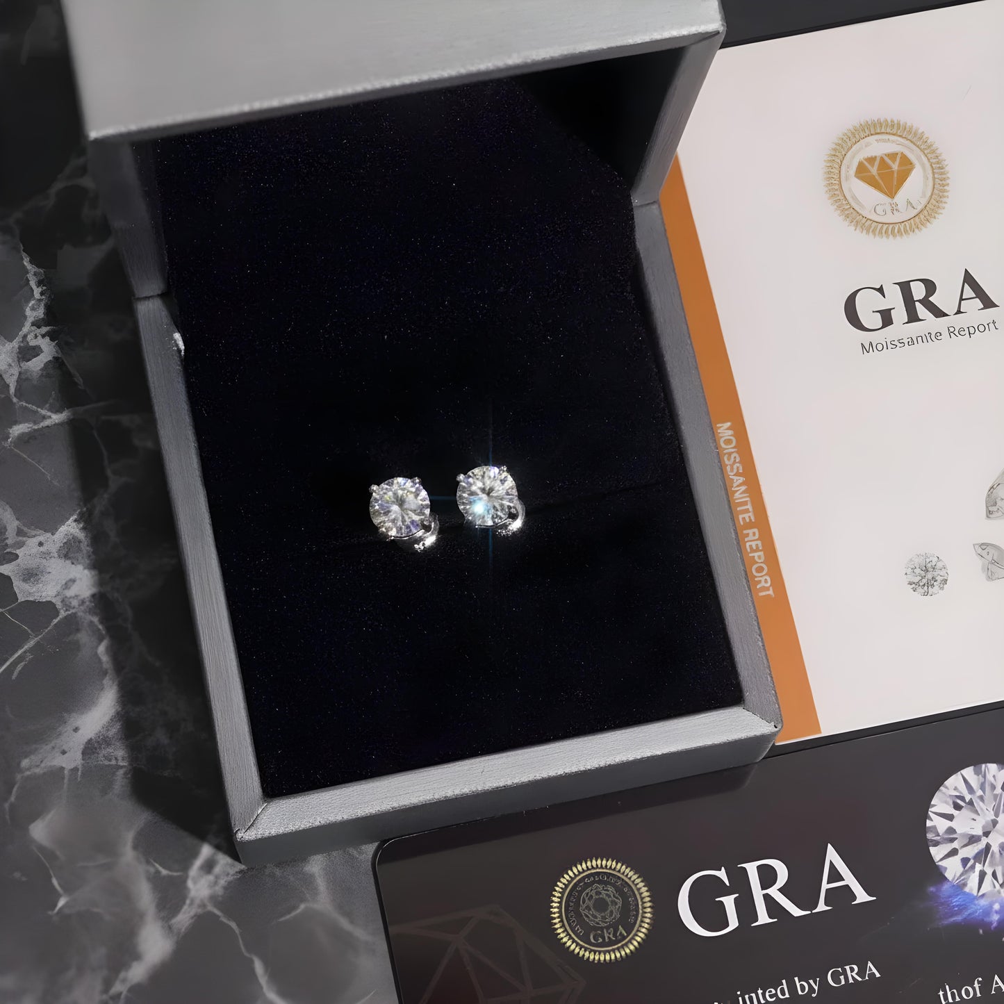 Moissanite Stud Earrings, 925 Sterling Silver