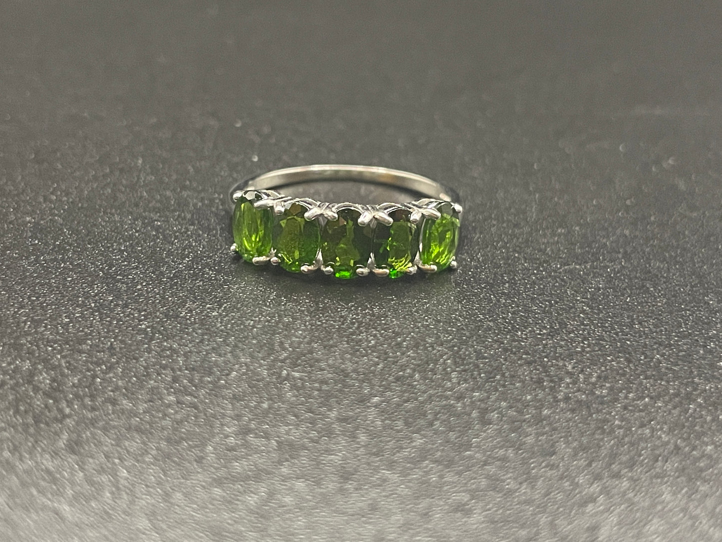 Natural Diopside Silver Ring