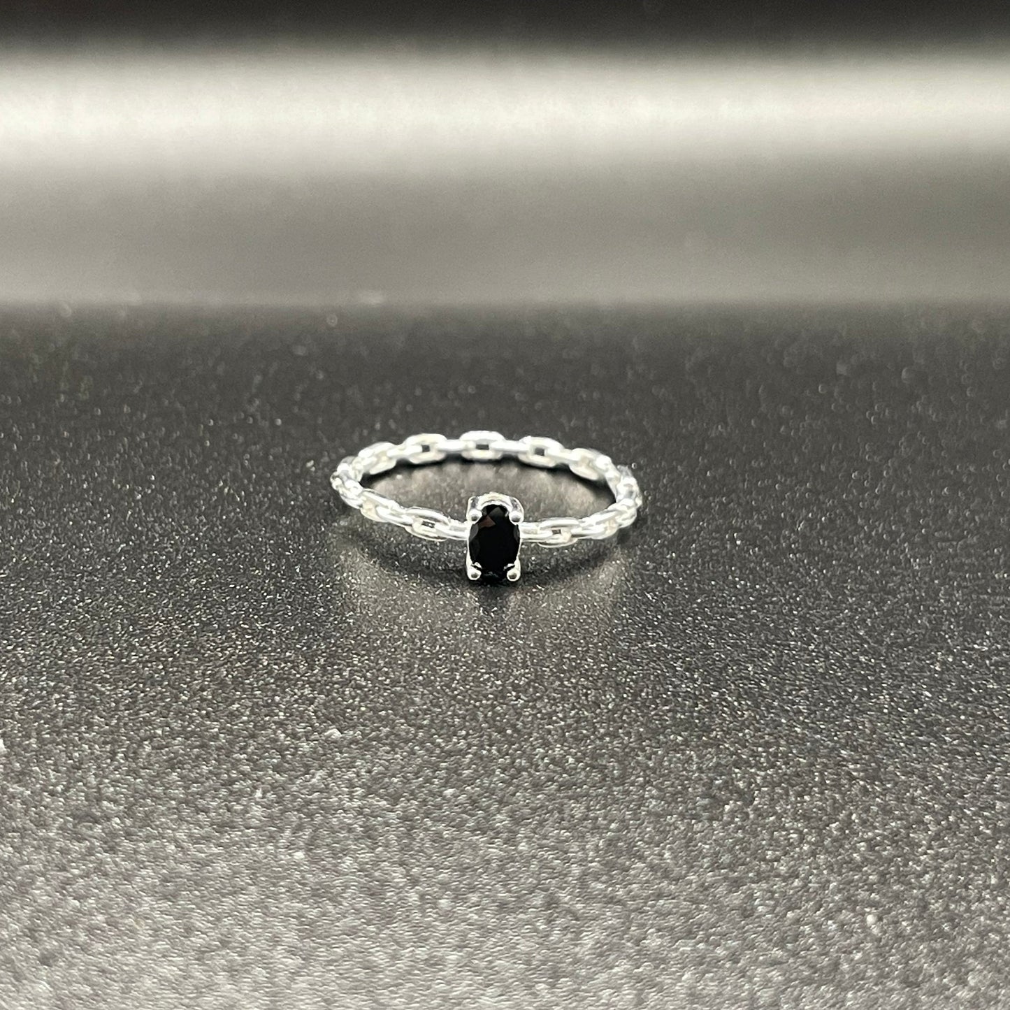 Black Stone Cubic Zirconia Ring