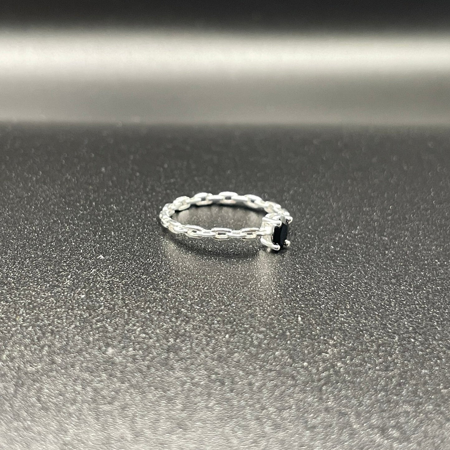 Black Stone Cubic Zirconia Ring