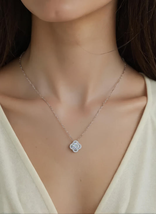 Clover Zirconia Pendant, 925 Sterling Silver