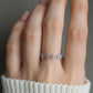 Adjustable Sparkling Flower Chain Ring, 925 Sterling Silver