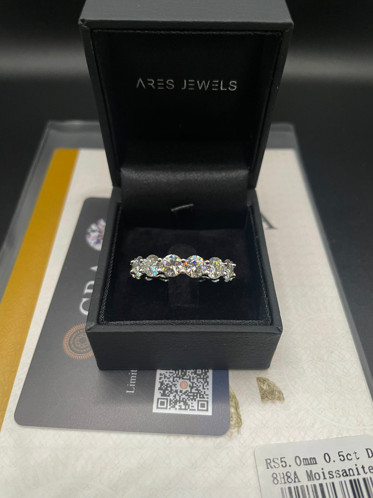 VVS1 The Ares Full Eternity Moissanite Ring, 925 Sterling Silver