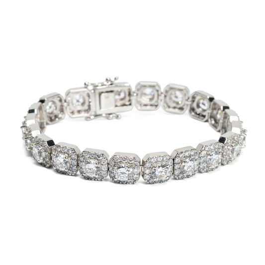 6mm Moissanite Cluster Bracelet, 925 Sterling Silver