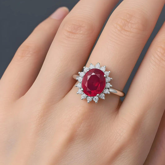Natural Ruby Silver Ring