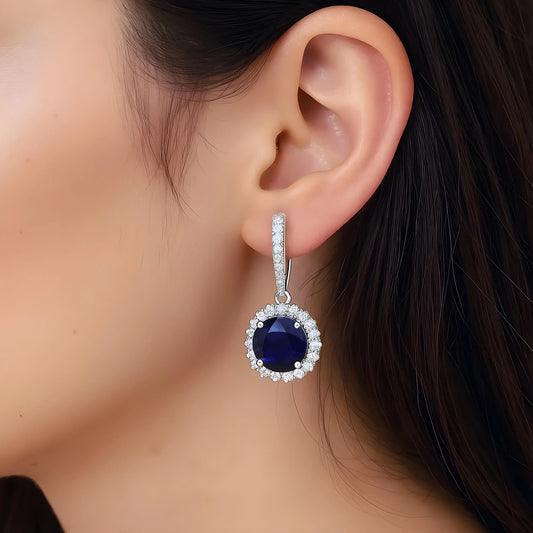 Natural Sapphire Earring Silver