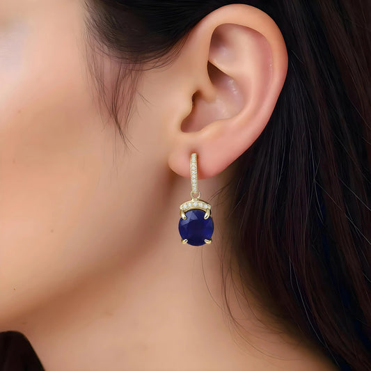 Natural Sapphire Earring Silver