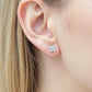 Clover Stud Earring CZ Diamond, 925 Sterling Silver