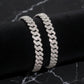 8mm Moissanite Cuban link Bracelet, 925 Sterling Silver