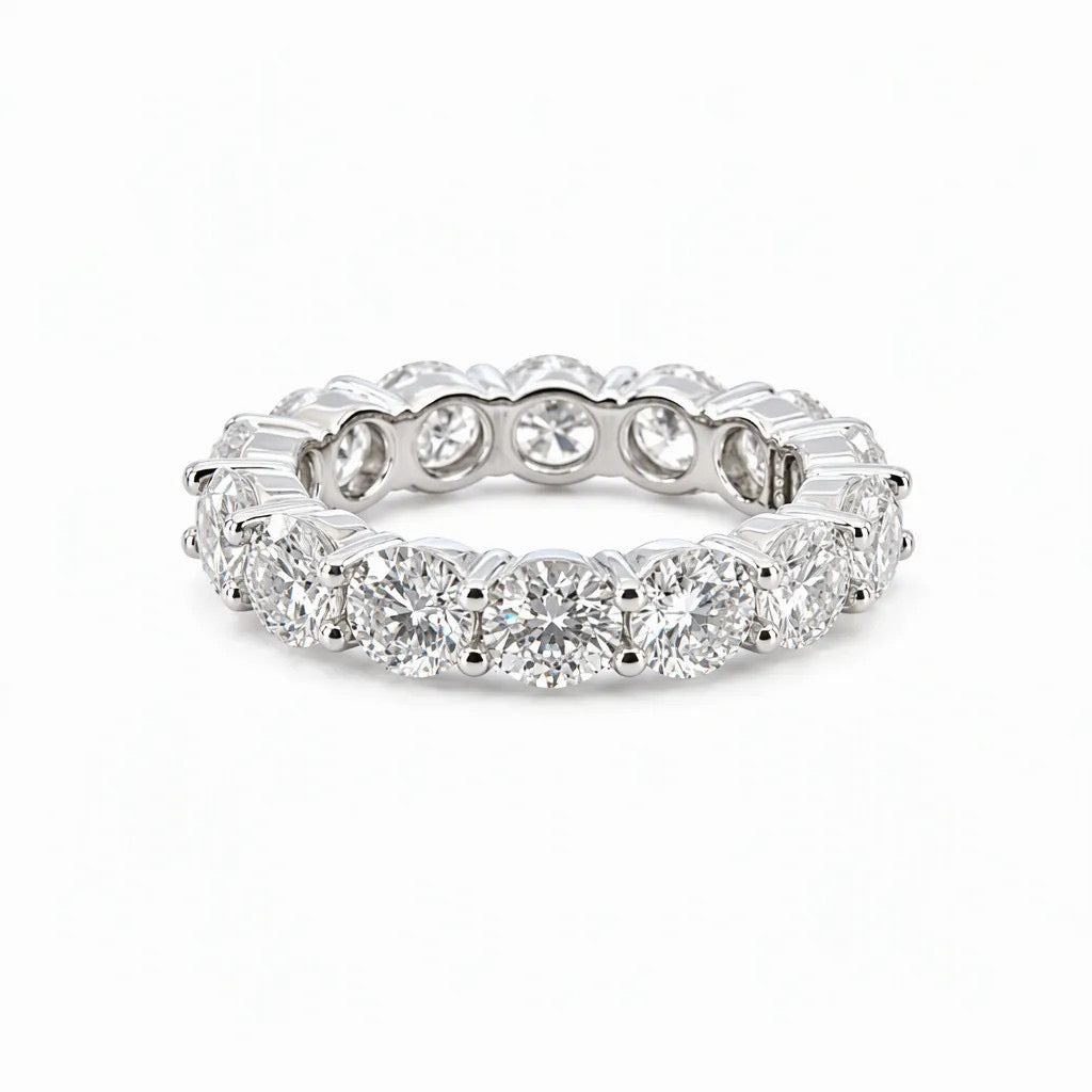 VVS1 The Ares Full Eternity Moissanite Ring, 925 Sterling Silver