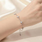 Clover bracelet with sparkling cubic zirconia CZ Diamonds, 925 Sterling Silver