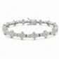 3mm Clover Diamond Star Moissanite Bracelet, 925 Sterling Silver