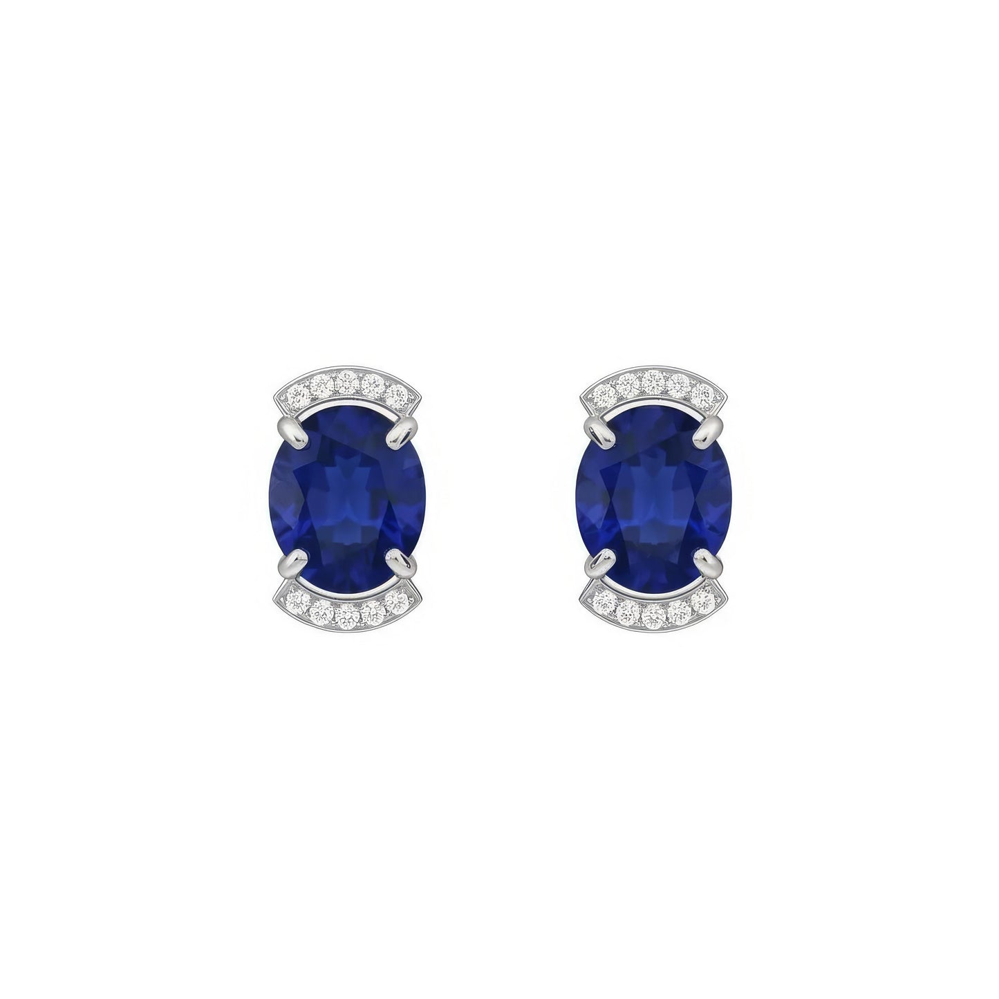 Natural Sapphire Earring Silver, 925 Sterling Silver