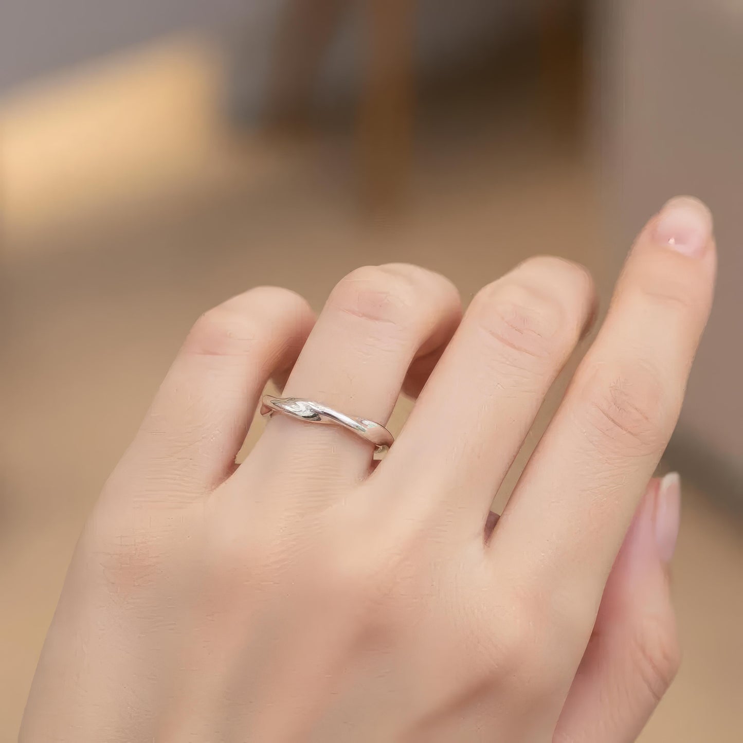 Twisted Wave Adjustable Ring, 925 Sterling Silver