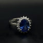Natural Sapphire Silver Ring, 925 Sterling Silver