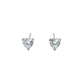 Heart Shaped CZ Diamond Stud Earring, 925 Sterling Silver