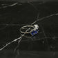Natural Sapphire Silver Ring, 925 Sterling Silver