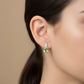 Natural Emerald Earring Silver, 925 Sterling Silver