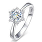 VVS1 1ct Moissanite Star style adjustable silver ring