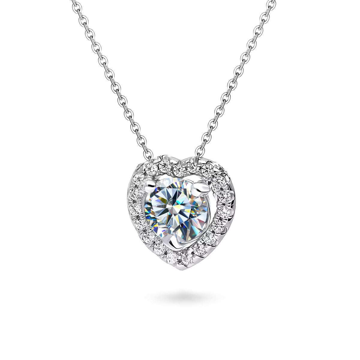 Heart Shaped 1ct Moissanite Diamond Pendant