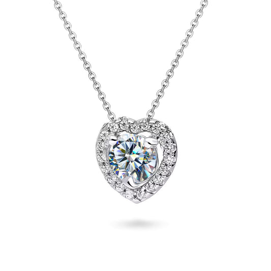 Heart Shaped 1ct Moissanite Diamond Pendant