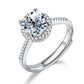 VVS1 0.5ct Moissanite adjustable silver ring