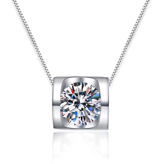 1ct Moissanite Diamond silver framed Pendant