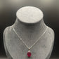 Natural Ruby oval shaped Pendant with zirconia