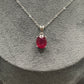 Natural Ruby oval shaped Pendant with zirconia