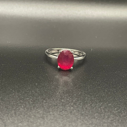 Natural Ruby Silver Ring